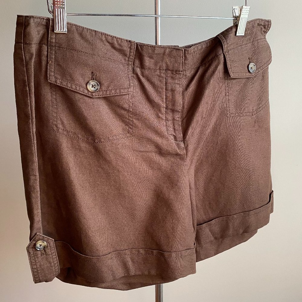 Ann Taylor Chocolate Brown Linen Cotton Shorts, Perfect Condition (NWT)
